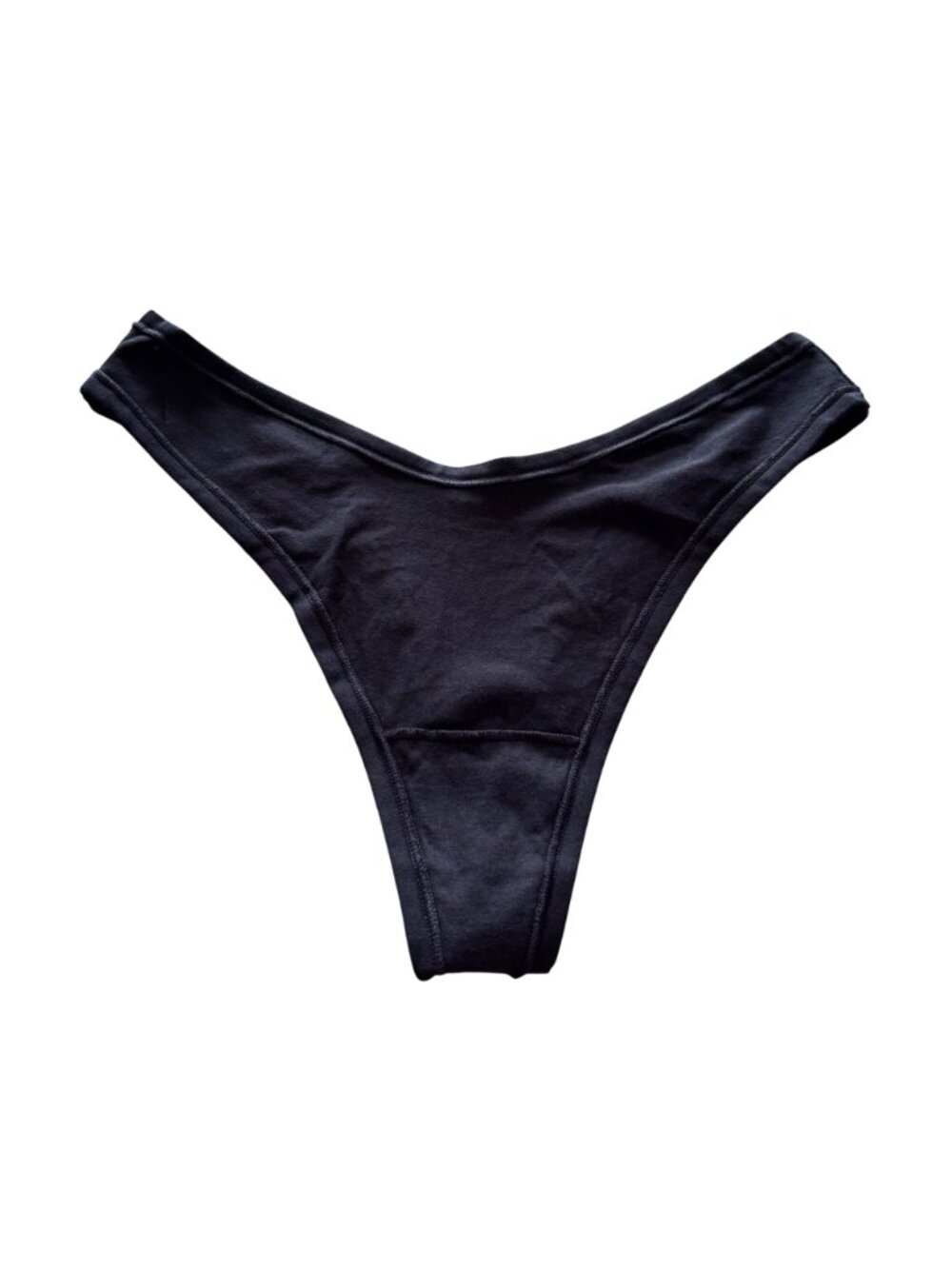 Quince Intimates Women's Organic Cotton Thong Panties Sz Large Black 6-pack NEW - Picture 2 of 6
